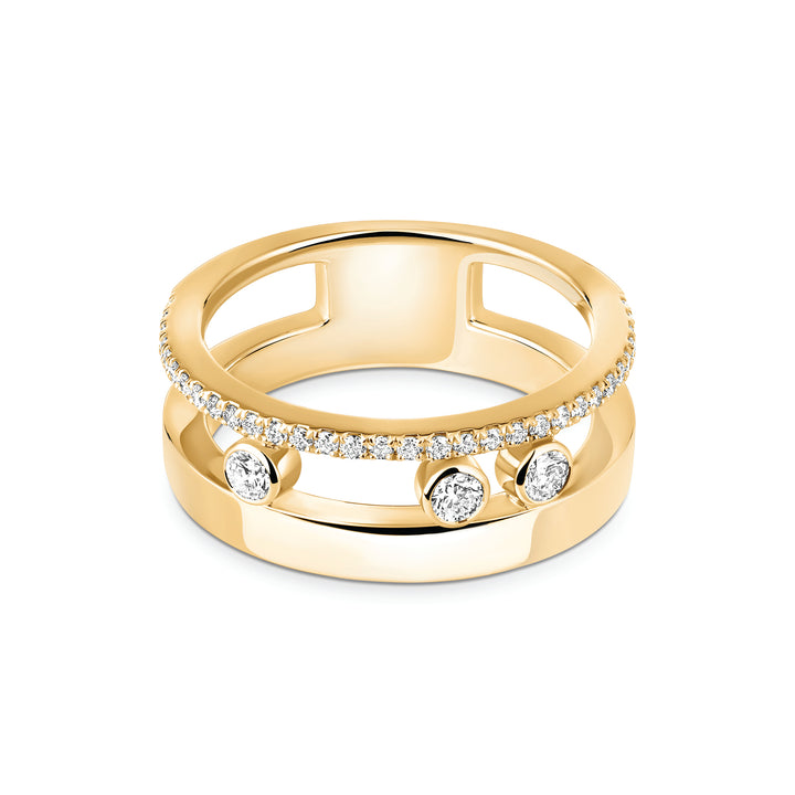 Bague Messika Move Romane semi-pavée PM en or jaune 18k et diamants 06516-YG