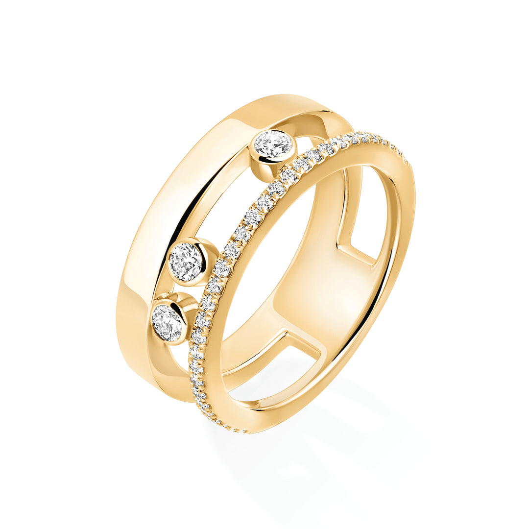 Bague Messika Move Romane semi-pavée PM en or jaune 18k et diamants 06516-YG