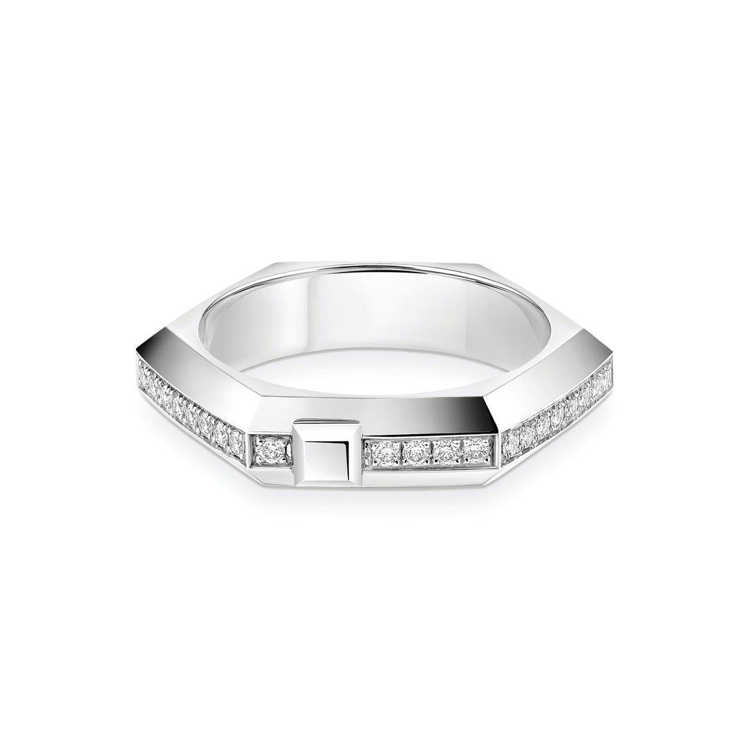 Bague Messika Moderniste pavée en or blanc 18k et diamants 14124-WG