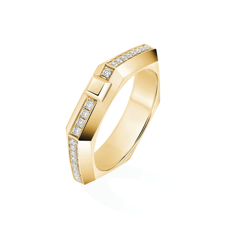 Bague Messika Moderniste pavée en or jaune 18k et diamants 14124-YG
