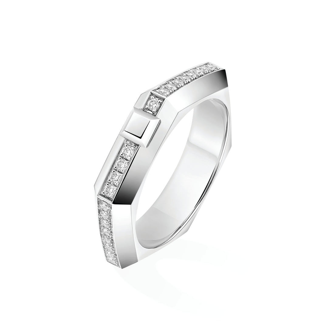 Bague Messika Moderniste pavée en or blanc 18k et diamants 14124-WG