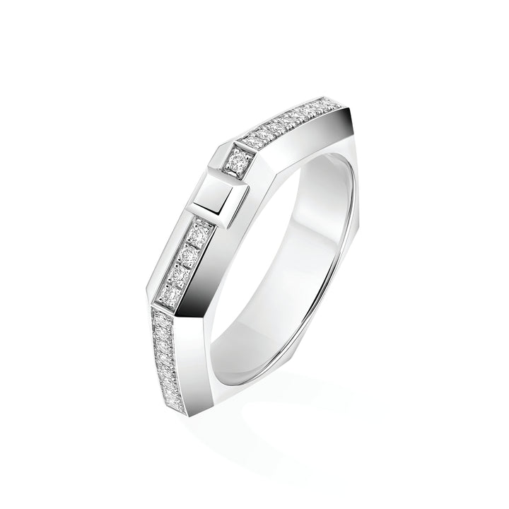 Bague Messika Moderniste pavée en or blanc 18k et diamants 14124-WG