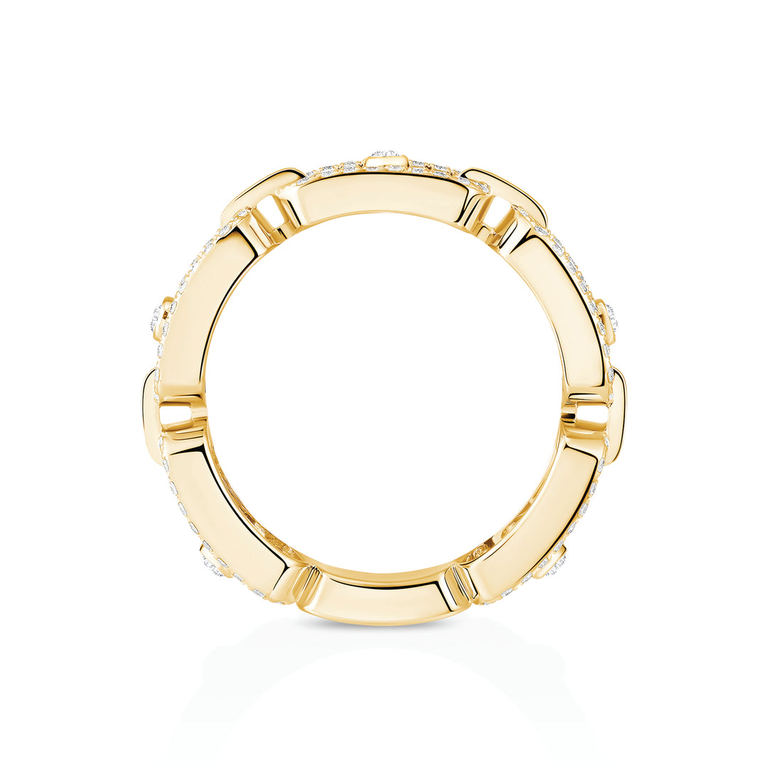 Messika Move Link Multi Paved Ring in 18k Yellow Gold and Diamonds 12012-YG