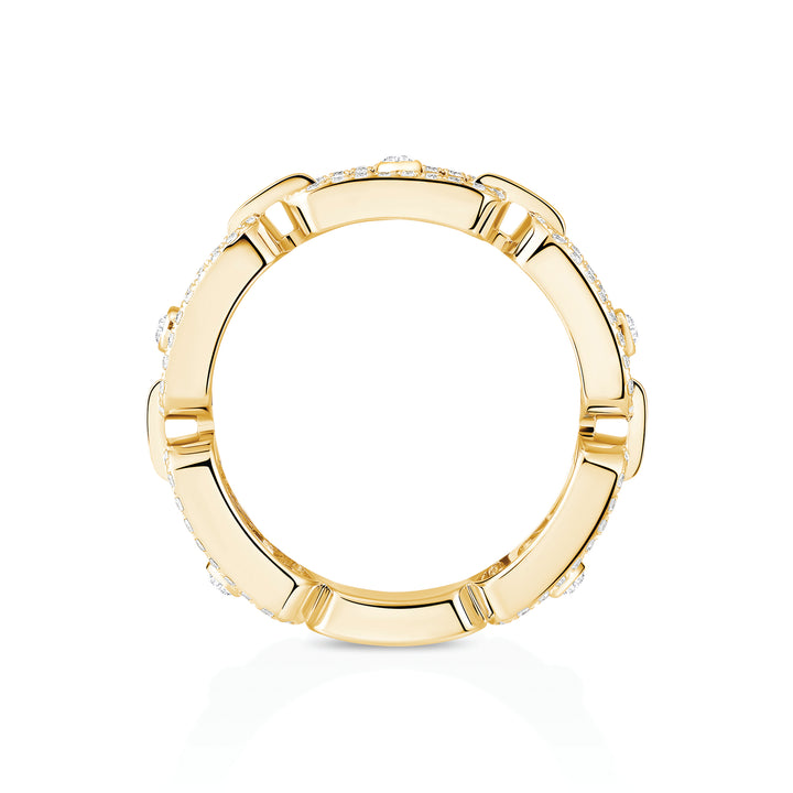 Messika Move Link Multi Paved Ring in 18k Yellow Gold and Diamonds 12012-YG