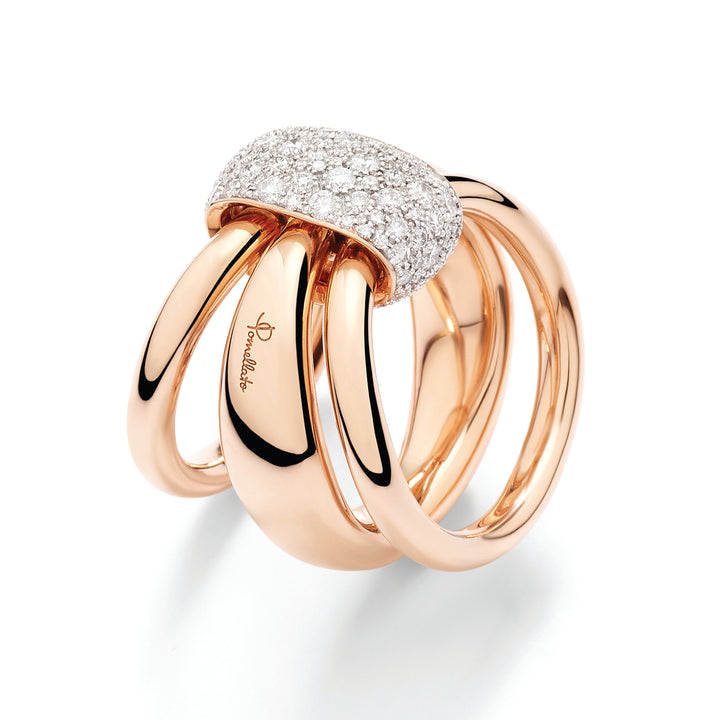 Pomellato Together ring in 18k rose gold and diamonds PAC6010-O7WHR-DB000