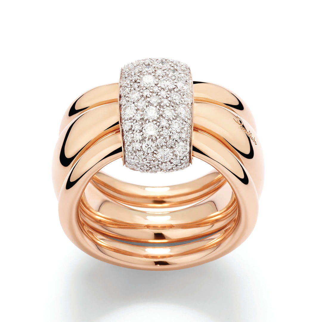 Pomellato Together ring in 18k rose gold and diamonds PAC6010-O7WHR-DB000