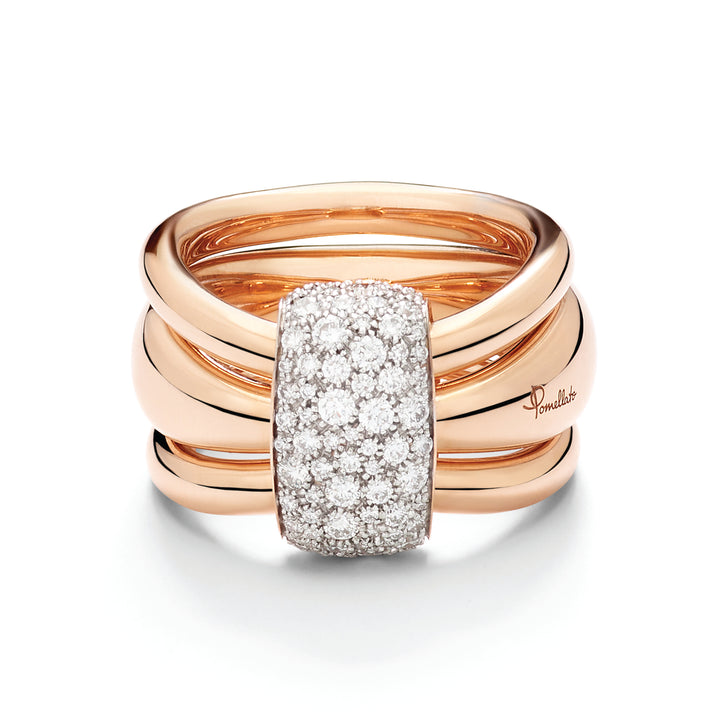 Pomellato Together ring in 18k rose gold and diamonds PAC6010-O7WHR-DB000