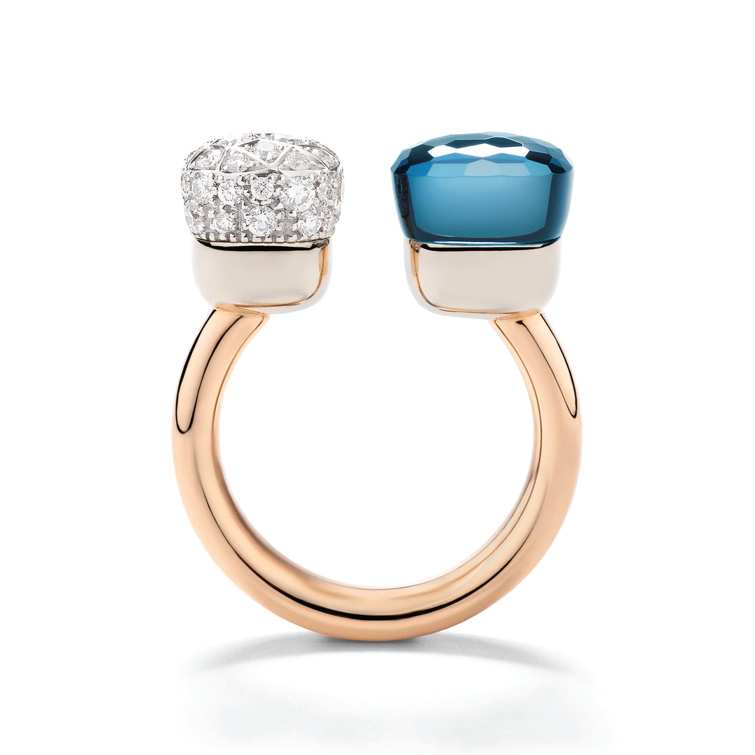 Bague Pomellato Nudo en or rose 18k, topaze bleu et diamants PAC4020-O6WHR-DB0TL