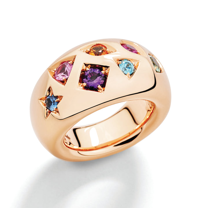Pomellato Iconica ring in 18k rose gold multicoloured gemstones PAC5007-O7000-000VA
