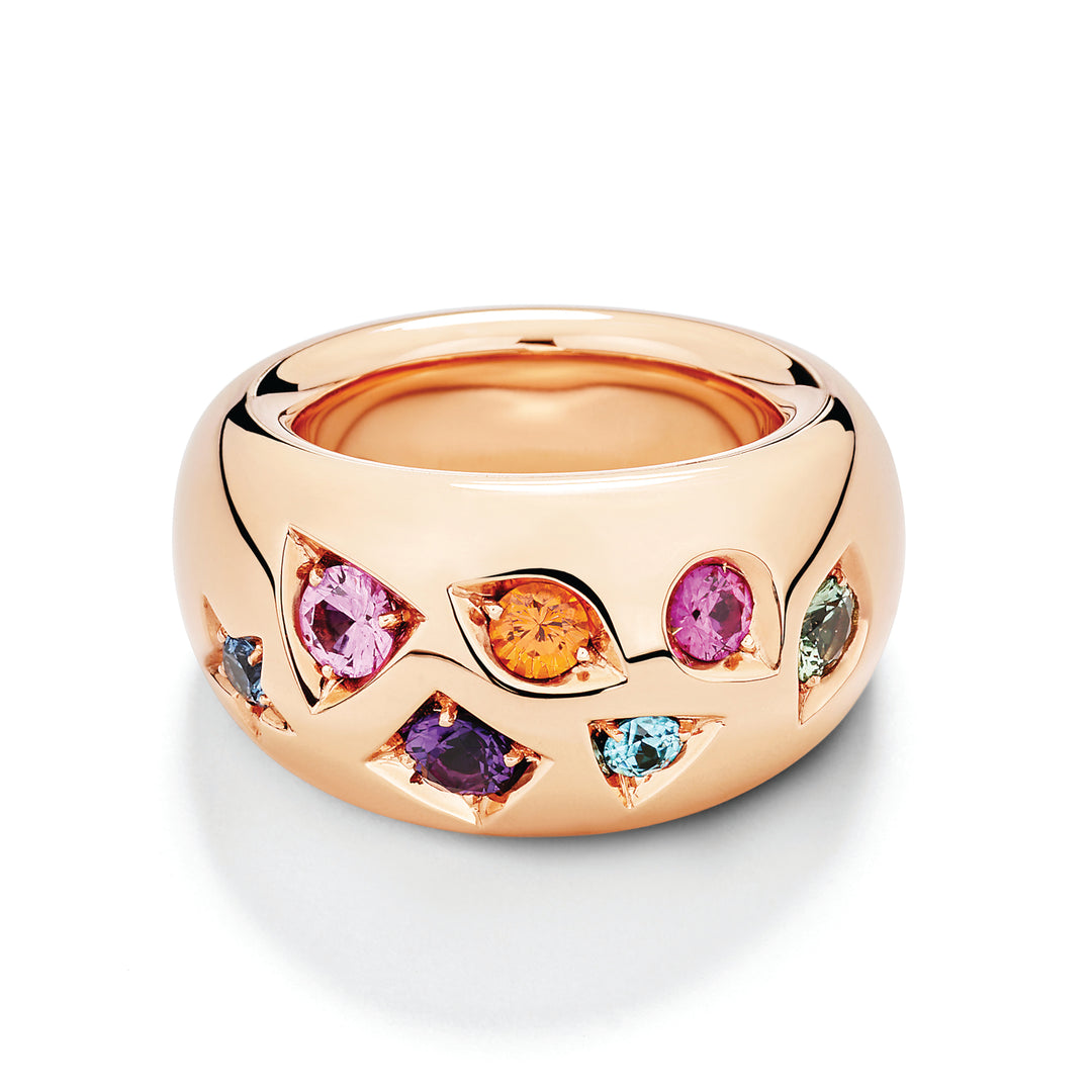Pomellato Iconica ring in 18k rose gold multicoloured gemstones PAC5007-O7000-000VA