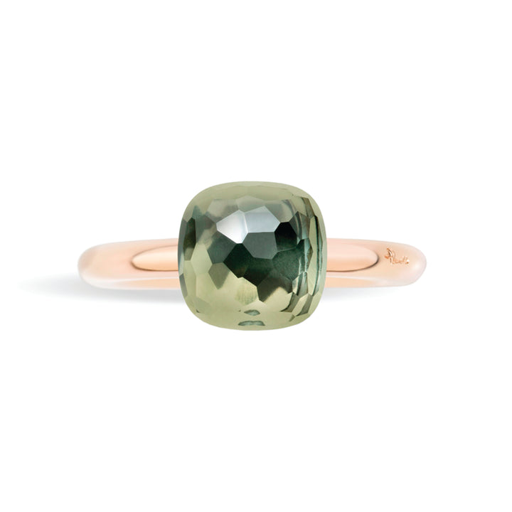 Bague Pomellato Nudo Petit en or rose et blanc 18k prasiolite verte PAB4030-O6000-000PA