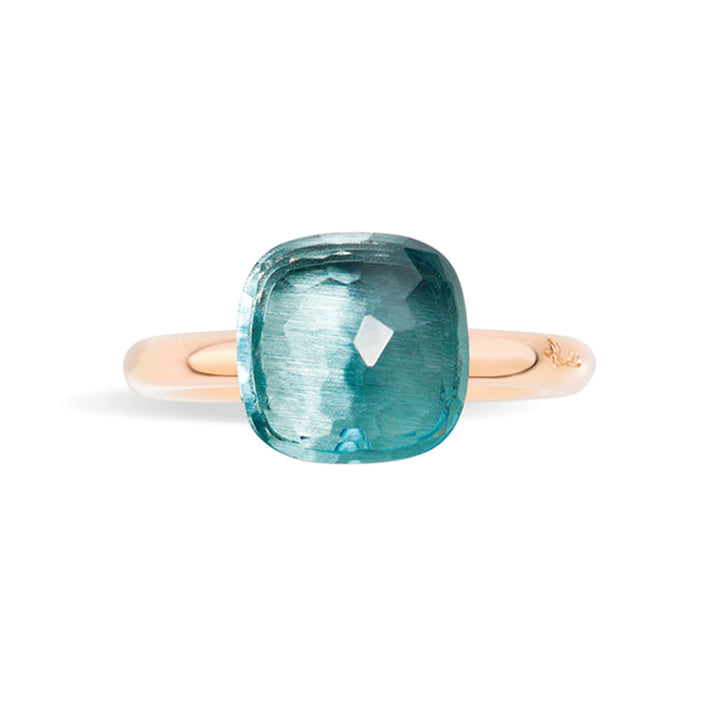 Pomellato Nudo Maxi ring in 18k rose and white gold with sky blue topaz PAB2010-O6000-000OY