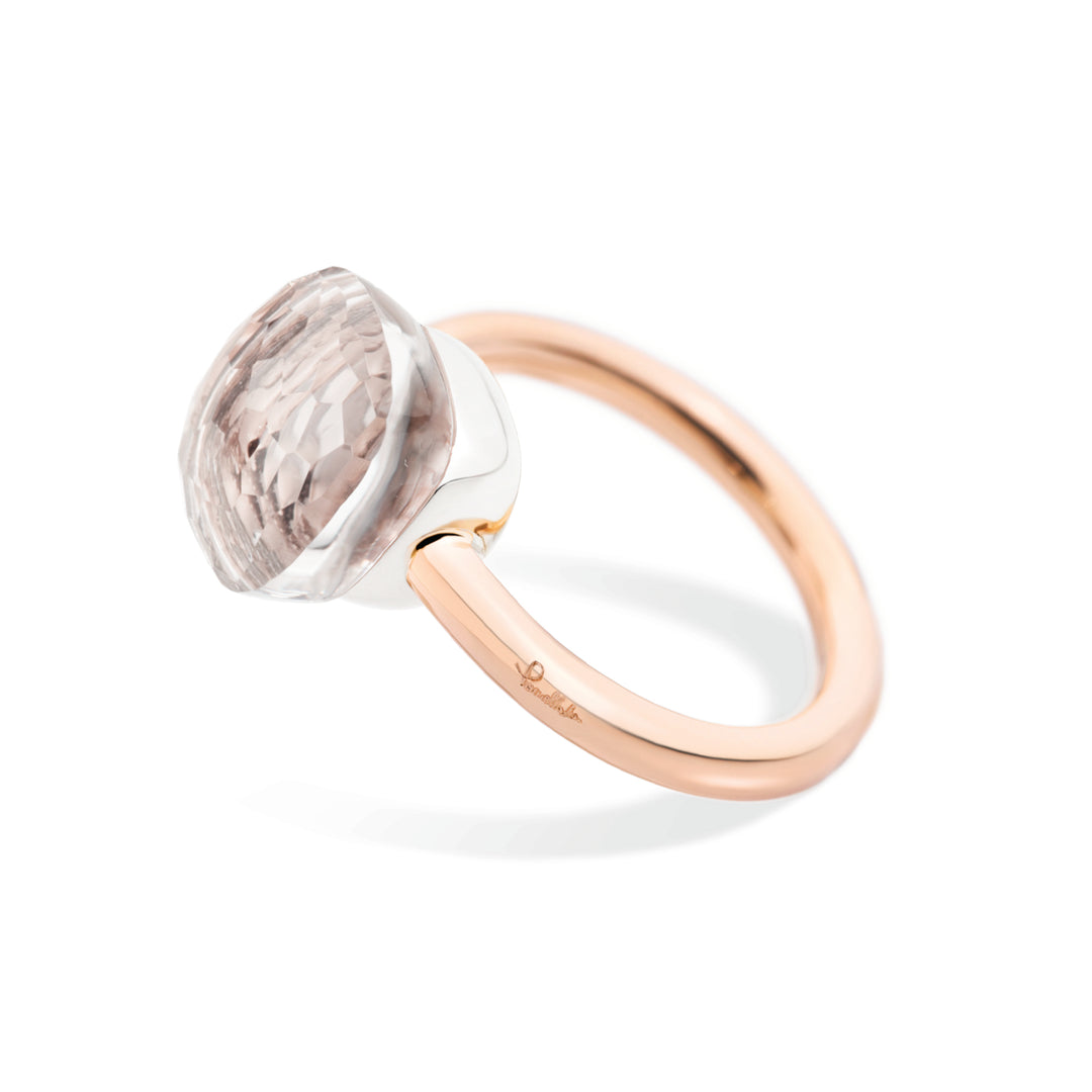 Pomellato Nudo Classic ring in 18k rose and white gold with white topaz PAA1100-O6000-000TB