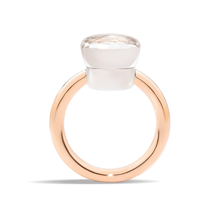 Pomellato Nudo Classic ring in 18k rose and white gold with white topaz PAA1100-O6000-000TB