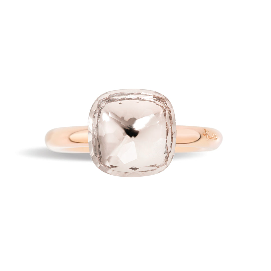 Pomellato Nudo Classic ring in 18k rose and white gold with white topaz PAA1100-O6000-000TB