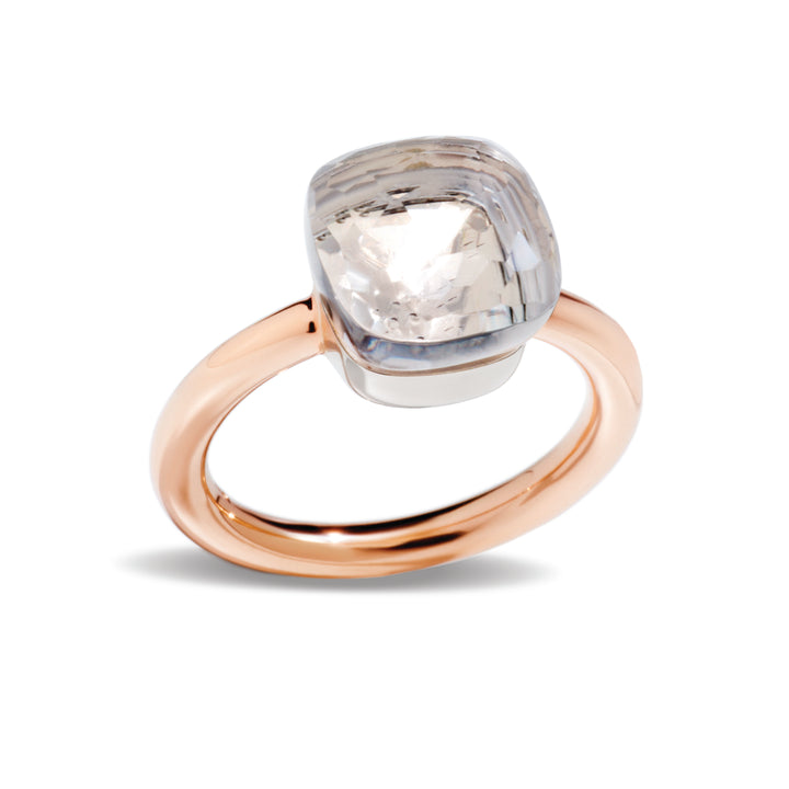 Pomellato Nudo Classic ring in 18k rose and white gold with white topaz PAA1100-O6000-000TB