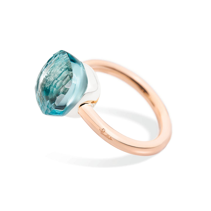 Pomellato Nudo Classic ring in 18k rose and white gold with sky-blue topaz PAA1100-O6000-000OY