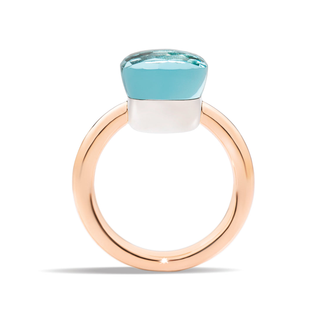 Pomellato Nudo Classic ring in 18k rose and white gold with sky-blue topaz PAA1100-O6000-000OY