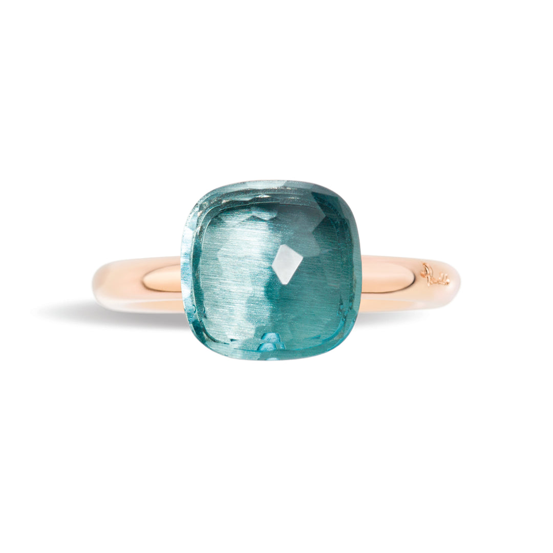 Pomellato Nudo Classic ring in 18k rose and white gold with sky-blue topaz PAA1100-O6000-000OY