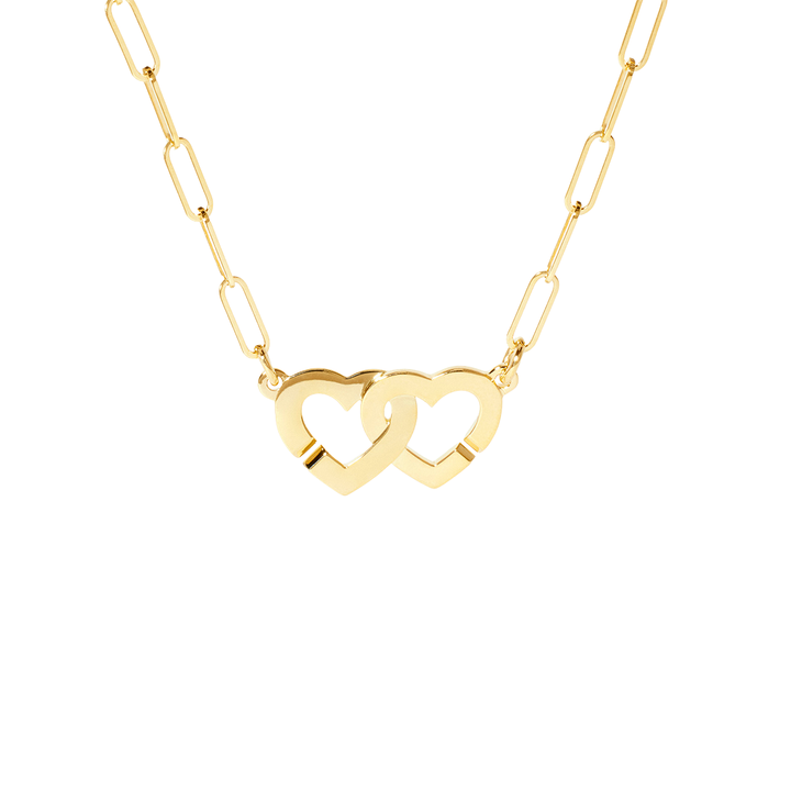 Collier dinh van Double Cœurs XS en or jaune 18k 645201