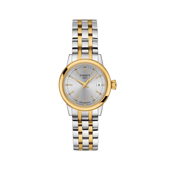 Montre Tissot Classic Dream Lady quartz en acier inoxydable bi-ton revêtement PVD or jaune 28 mm T129.210.22.031.00