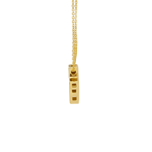 18K yellow gold religious cross chain