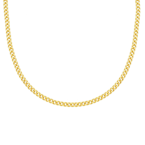 18K yellow gold curb chain, 2.1 mm