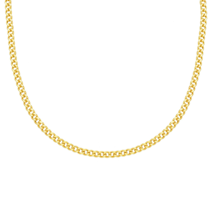 18K yellow gold curb chain, 2.1 mm