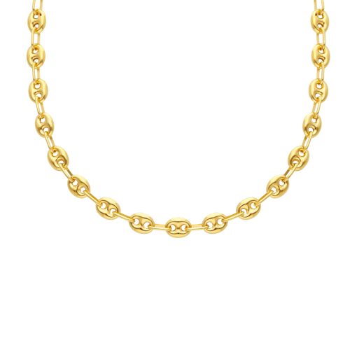 Chaîne en or jaune 18K style marina de 4 mm