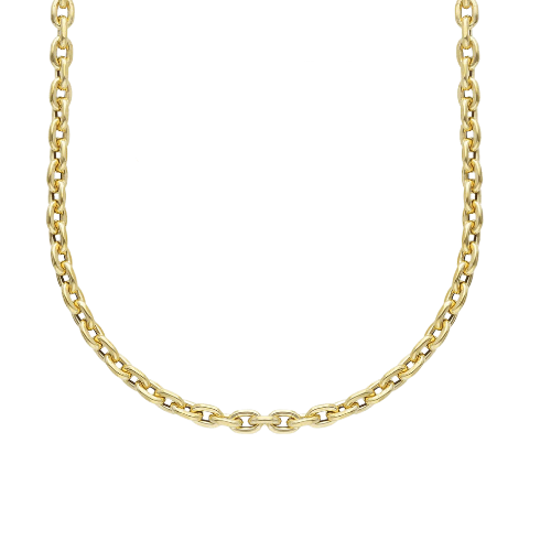 18K yellow gold cable-style chain, 3 mm
