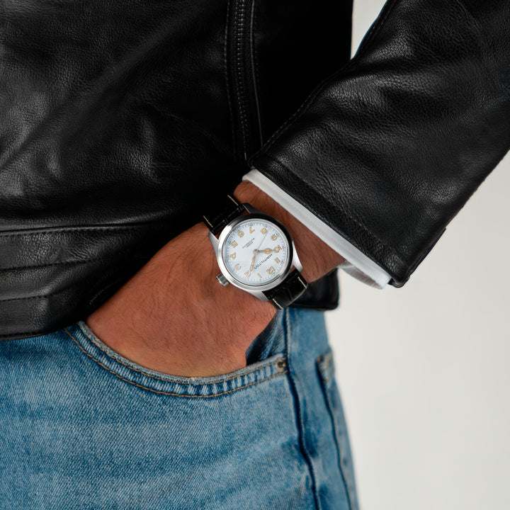 Hamilton Khaki Field Murph automatic stainless steel watch with leather strap, 38 mm, H70405710