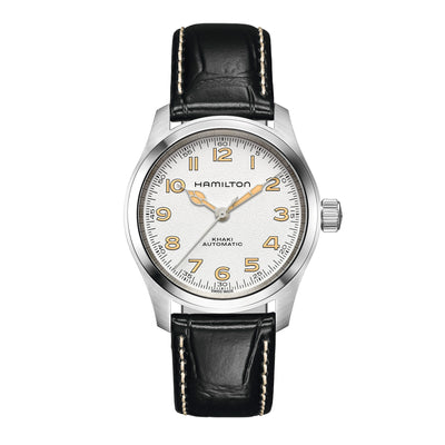 Montre Hamilton Khaki Field Murph automatique en acier inoxydable bracelet cuir 38 mm H70405710