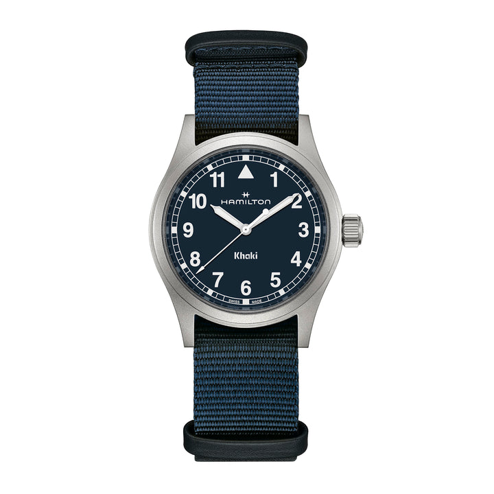 Montre Hamilton Khaki Field Quartz en acier inoxydable bracelet textile 38 mm H69401940