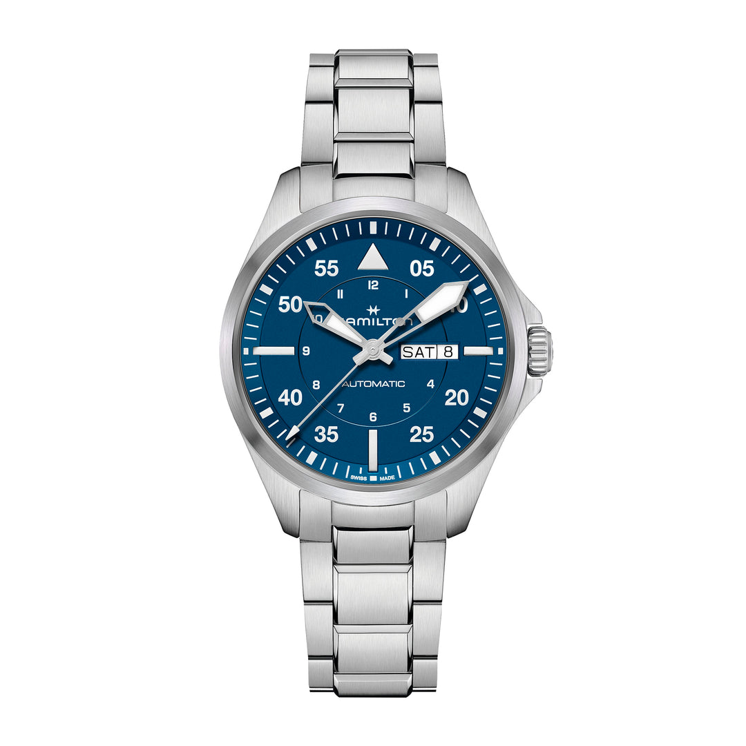 Hamilton Khaki Aviation Pilot Day Date Auto Stainless Steel 42 mm Watch H64635140