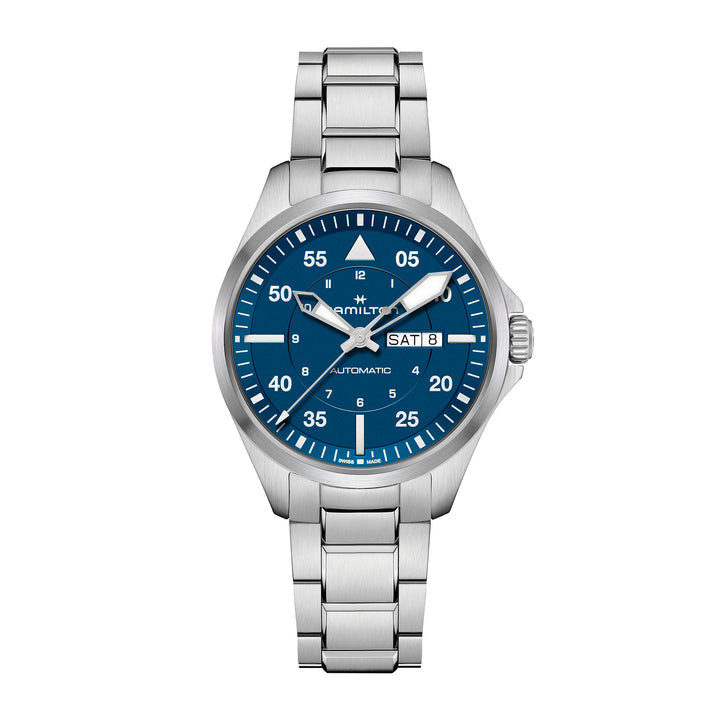 Hamilton Khaki Aviation Pilot Day Date Auto Stainless Steel 42 mm Watch H64635140