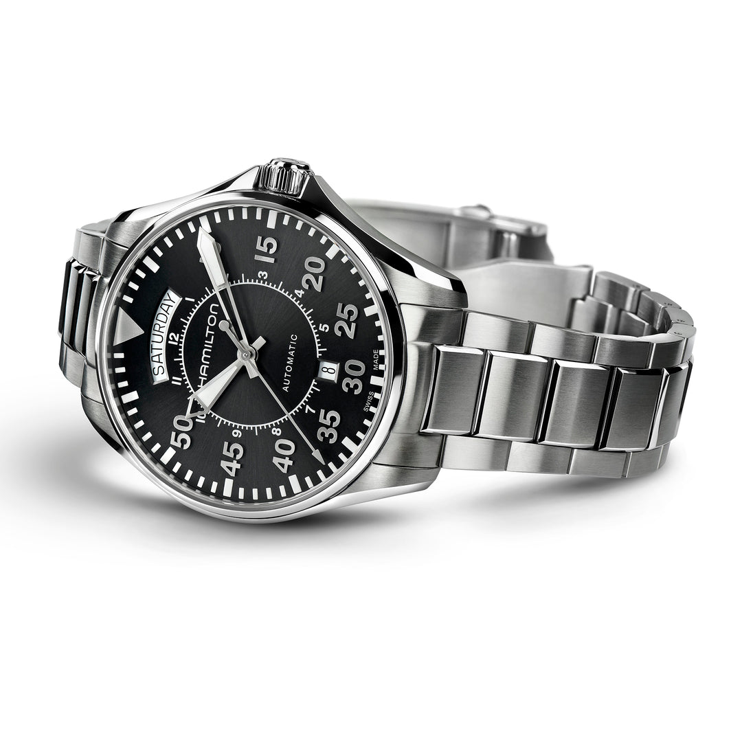 Hamilton Khaki Aviation Pilot Day Date Auto Stainless Steel 42 mm Watch H64615135