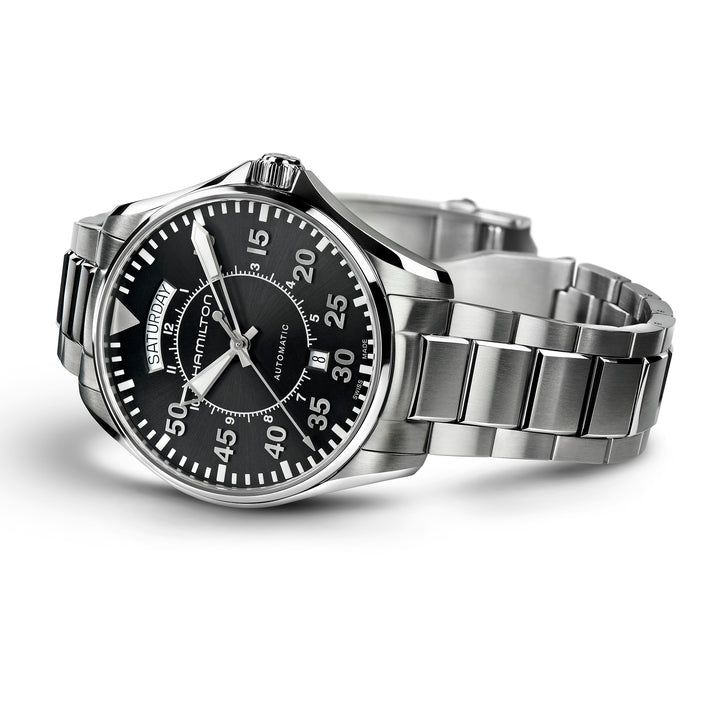 Hamilton Khaki Aviation Pilot Day Date Auto Stainless Steel 42 mm Watch H64615135