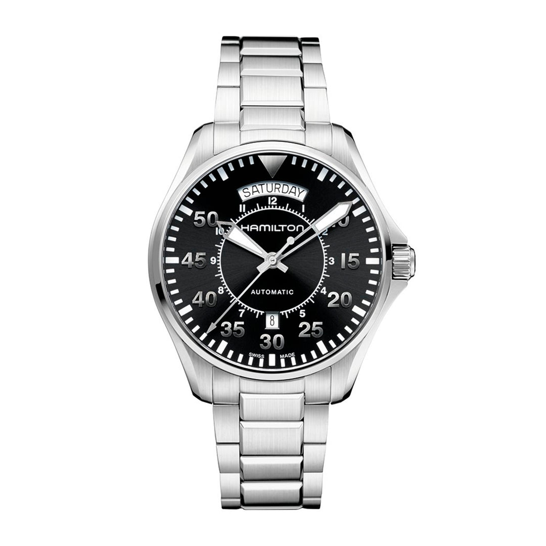 Hamilton Khaki Aviation Pilot Day Date Auto Stainless Steel 42 mm Watch H64615135
