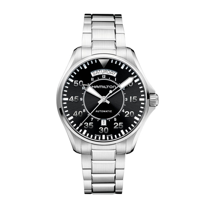 Hamilton Khaki Aviation Pilot Day Date Auto Stainless Steel 42 mm Watch H64615135