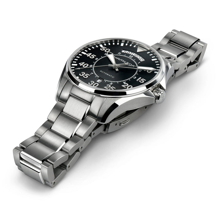 Hamilton Khaki Aviation Pilot Day Date Auto Stainless Steel 42 mm Watch H64615135