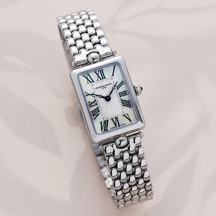 Frédérique Constant Classics Art Déco Carrée quartz watch in stainless steel 28mm x 20.7mm FC-200MPW2AC6B