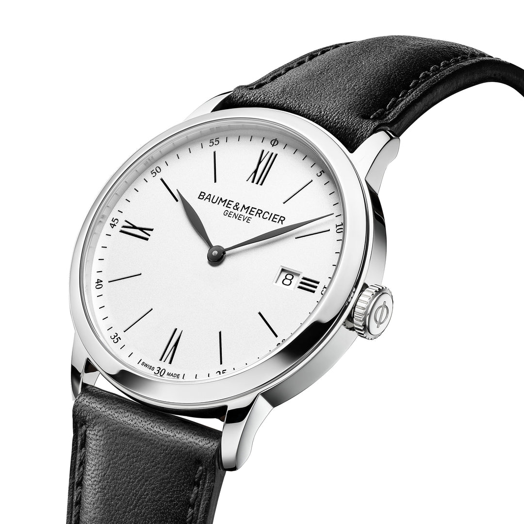 Baume & Mercier Classima 10884 quartz stainless steel watch with leather strap 40 mm M0A10884