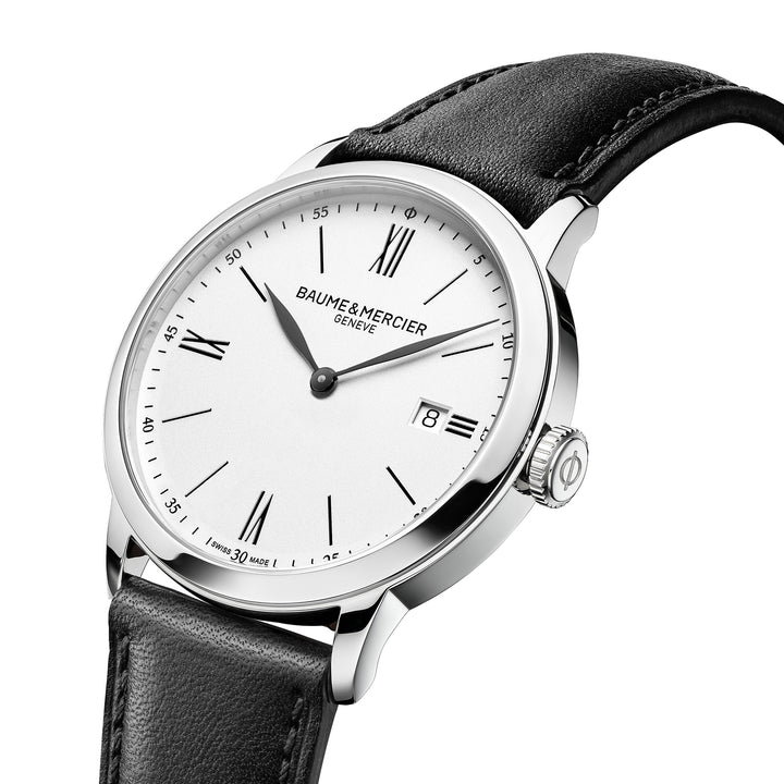 Baume & Mercier Classima 10884 quartz stainless steel watch with leather strap 40 mm M0A10884