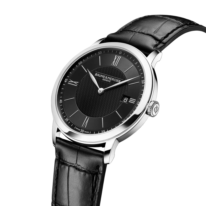 Montre Baume & Mercier Classima 10881 quartz en acier inoxydable bracelet cuir 40 mm M0A10881