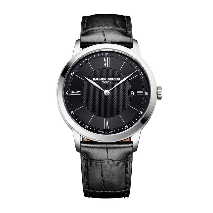 Montre Baume & Mercier Classima 10881 quartz en acier inoxydable bracelet cuir 40 mm M0A10881