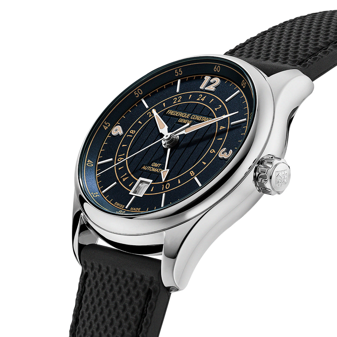 Montre Frederique Constant Classics Runabout automatique en acier inoxydable bracelet caoutchouc 42 mm FC-350RN5B6