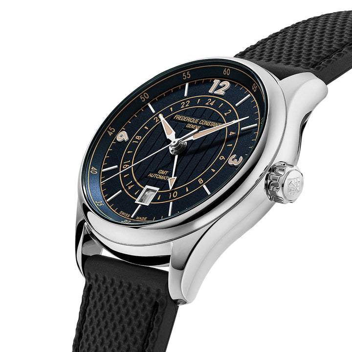 Montre Frederique Constant Classics Runabout automatique en acier inoxydable bracelet caoutchouc 42 mm FC-350RN5B6