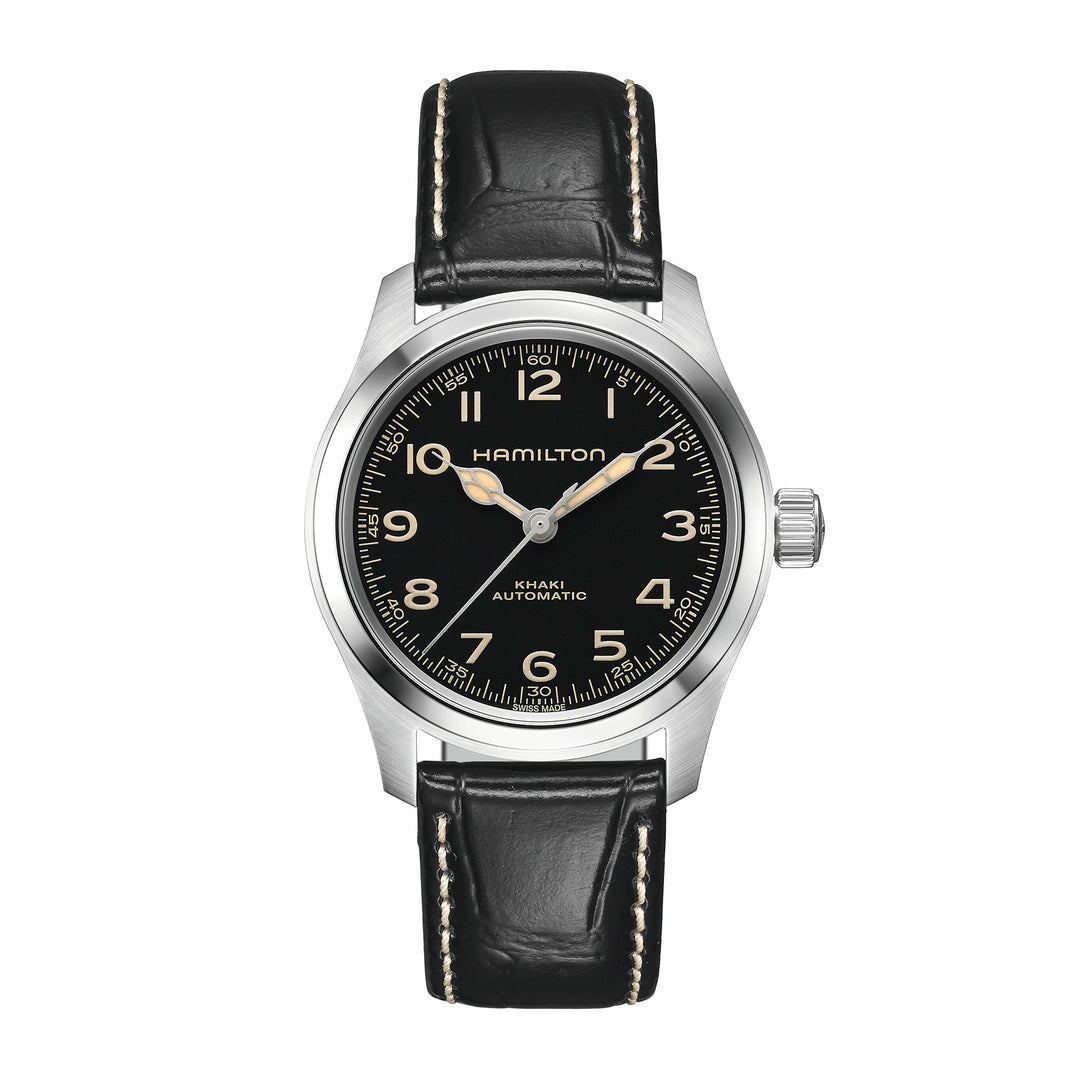 Montre Hamilton Khaki Field Murph automatique en acier inoxydable bracelet cuir 38 mm H70405730