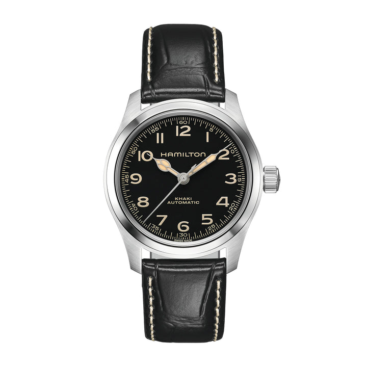 Montre Hamilton Khaki Field Murph automatique en acier inoxydable bracelet cuir 38 mm H70405730