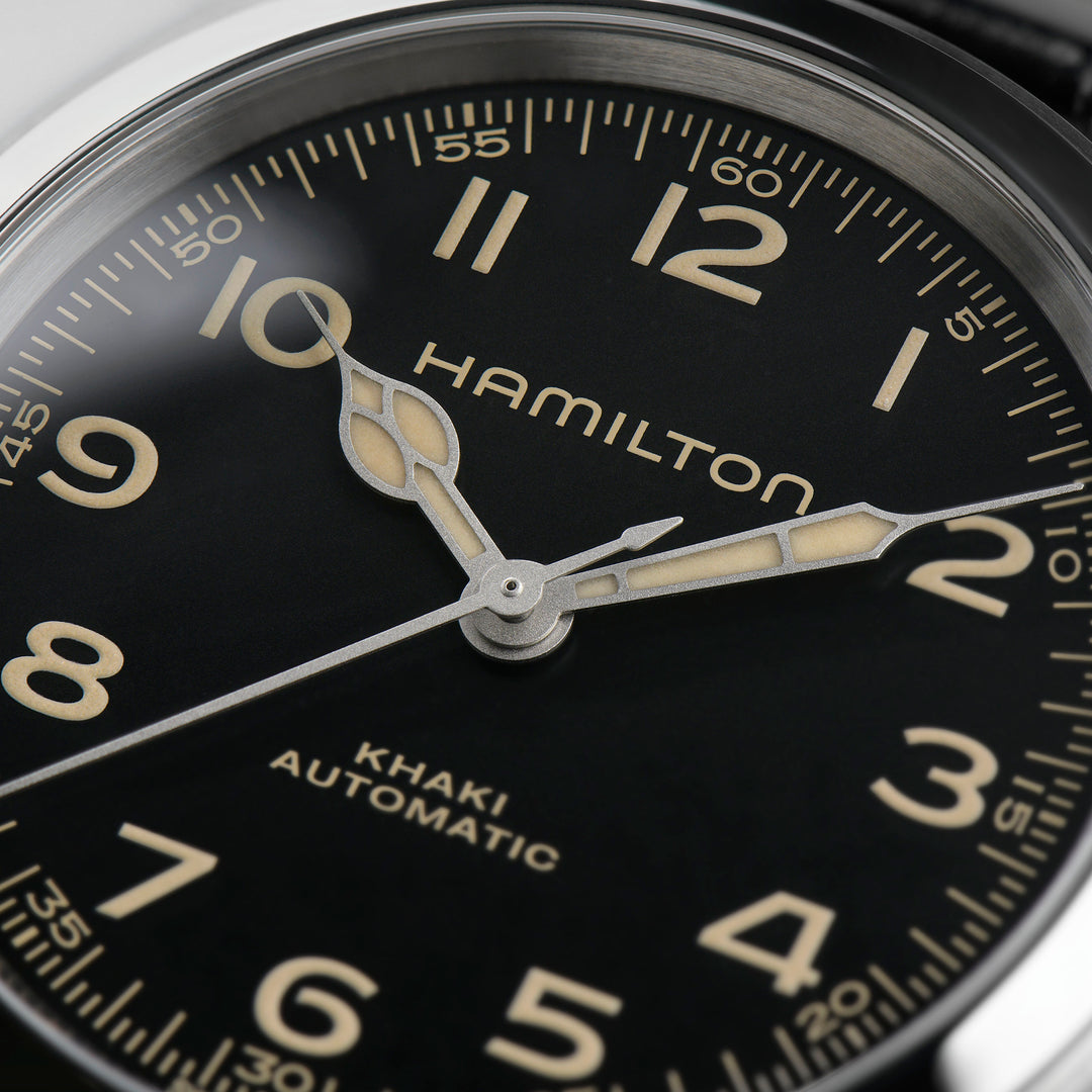 Montre Hamilton Khaki Field Murph automatique en acier inoxydable bracelet cuir 38 mm H70405730